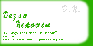 dezso nepovin business card